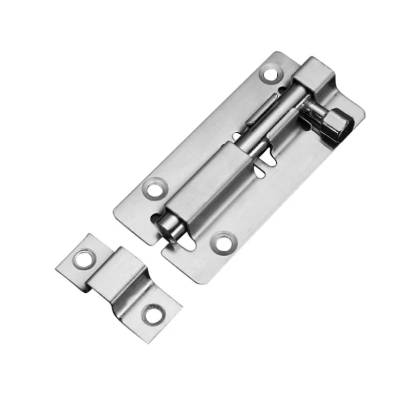 1pcs 3/4/5/6 Inch Long Silver Stainless Steel Door Latch Sliding Lock Barrel Bolt Latch Hasp Stapler Gate Safety Lock