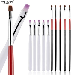 3/10Pcs Painting Drawing Carving Nail Art Pen Brush Acrylic For UV Gel Polish Flat Design Tips DIY Manicure Tools Set