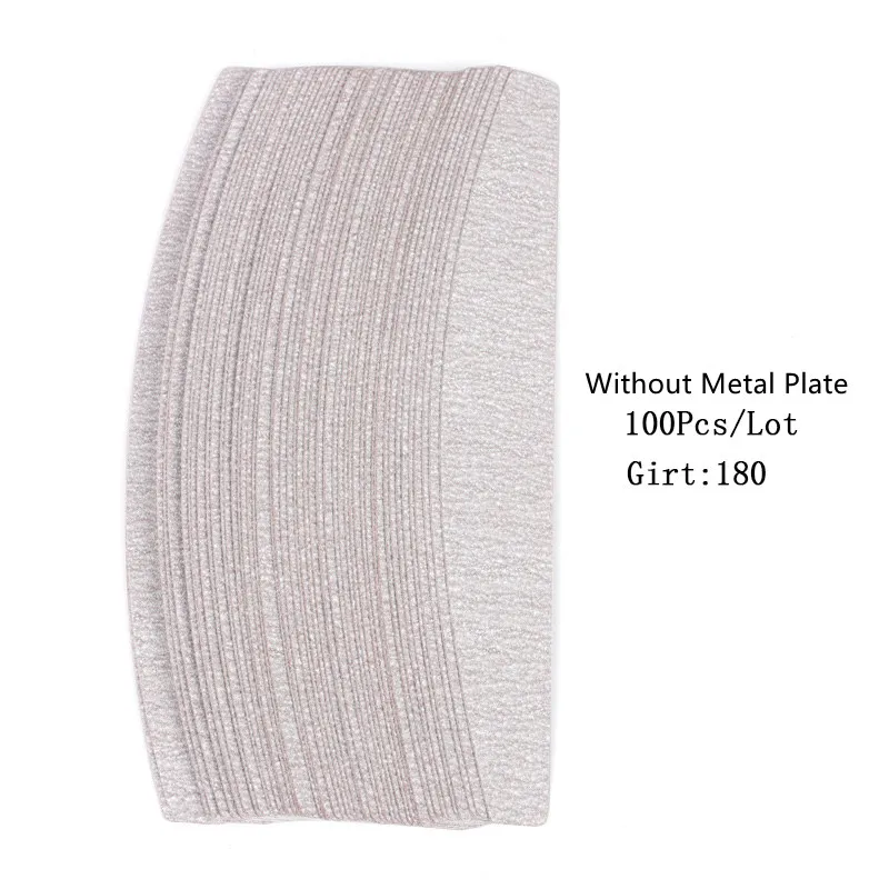 50 Stücke/100 Stücke Grau Abnehmbare Pads Mit Metallgriff Ersatz Schleifpapier Nagelfeile 100/180 Für Maniküre Schwielen entferner Puffer