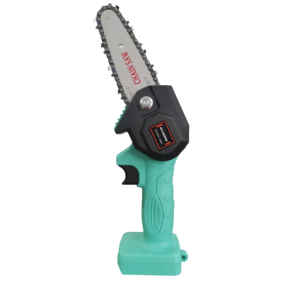 ALLSOME 24V Portable Electric Cordless Chainsaw Hand Held Pruning Reciprocating Recip Sabre Saw 4 Inch Mini Electric Chainsaw