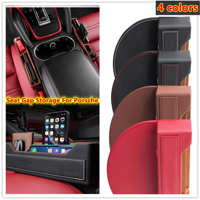 

4 Colors Leak-proof Storage Box For Car Seat Gap Storage Bag For Porsche Macan Cayenne Panamera 718 911 Interior Accessories