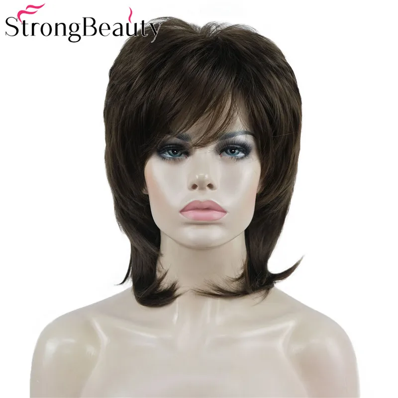 

StrongBeauty Synthetic Wigs Medium Length Wavy Hair Women Capless Wig