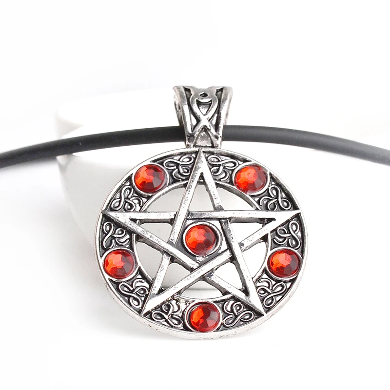 Gothic Supernatural Necklace Pentagram Pentacle Five Pointed Star Wicca Pagan Dean Winchester Pendant Vintage  Jewelry Wholesale