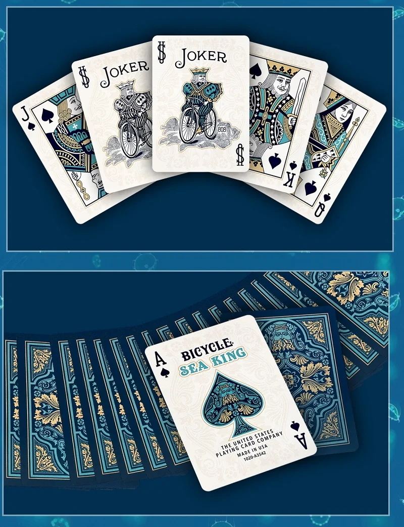 Bicycle Sea King Playing Cards USPCC Collectable Deck Poker Size Card Games Magic Trick Props for Magician