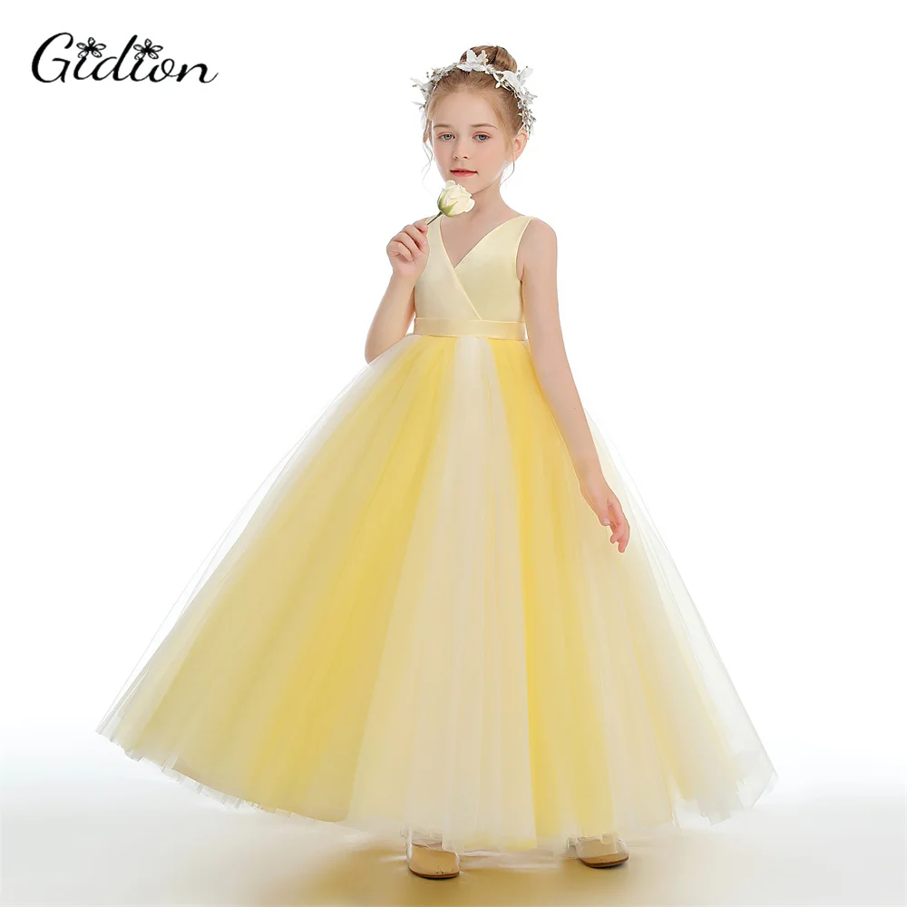 A-Line Princess Flower Girl Dress For Children Birthday Party Wedding Ceremony Graduation Pageant Ball Junior Bridesmaid Dress