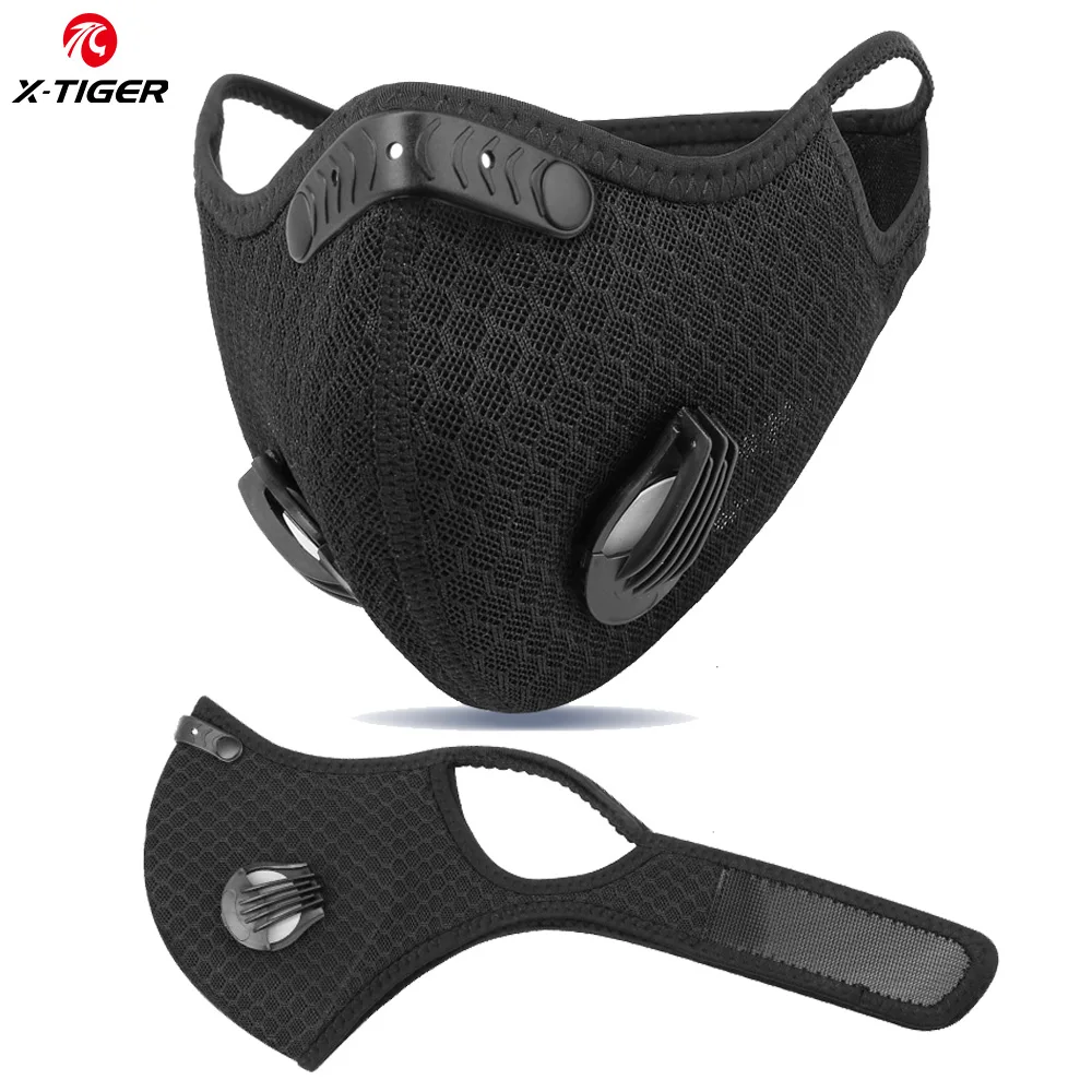 Cycling Face Mask with Filters Anti-Pollution Cycling Mask Activated Carbon Breathing Valve Bike Mouth Caps Mascarilla