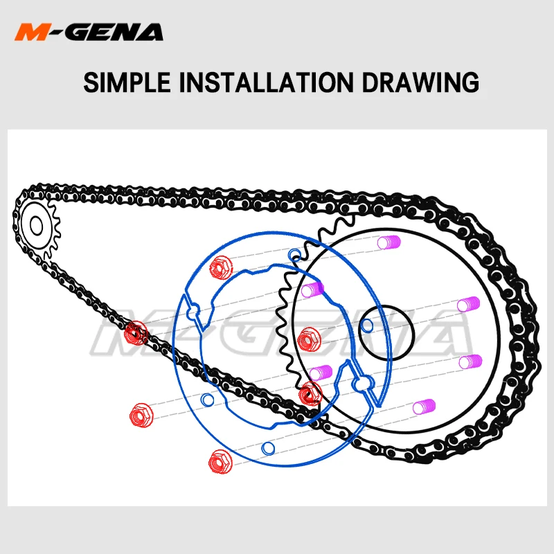 Motorcycle Rear Chain Teeth Sprocket gear Cover Frame Protector Kit For  R15 R-15 V3 2017 2018