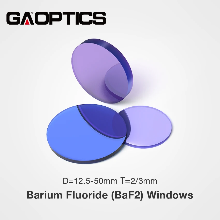 Optical Glass Infrared BaF2 Windows Plate Dia. 12.5mm to 50mm Uncoated