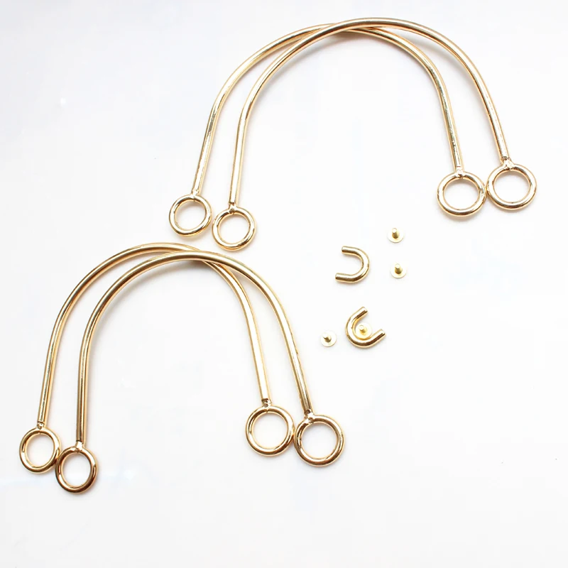 1PC Round Metal Bag Handles For Handbag Strap Handcrafted Handle Replacement for DIY Making Purse Frame Bag Accessories