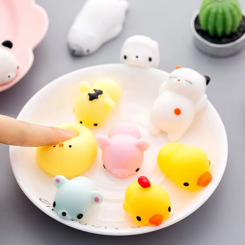 Mini Antistress Squeeze Toy Squishy Cute Cat Duck Panda Kawaii Doll Squeeze Stretchy Animal Healing Stress Hand Fidget Toys