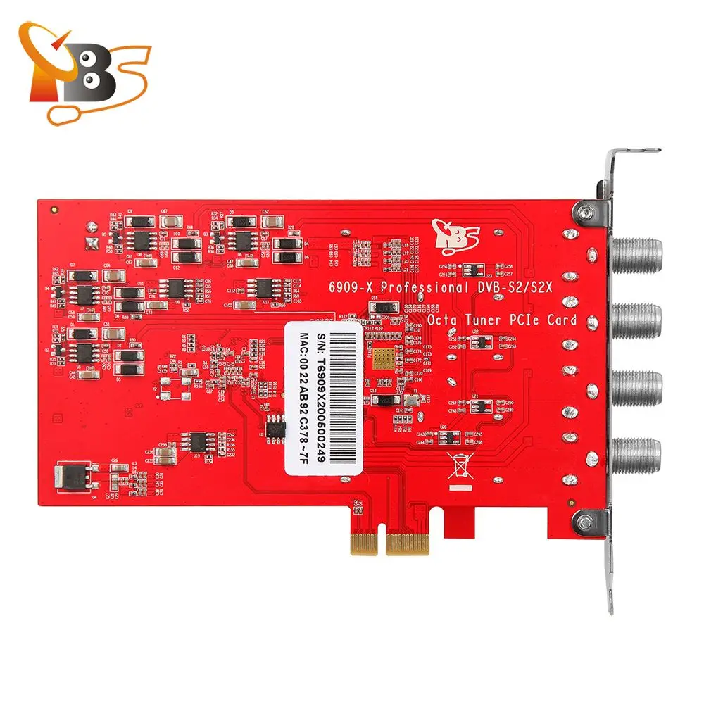 TBS6909X DVB-S/S2/S2X 8 Octa TV Tuner PCIe Card for Watching and Recording Satellite FTA Channels Compatible with Tvheadend