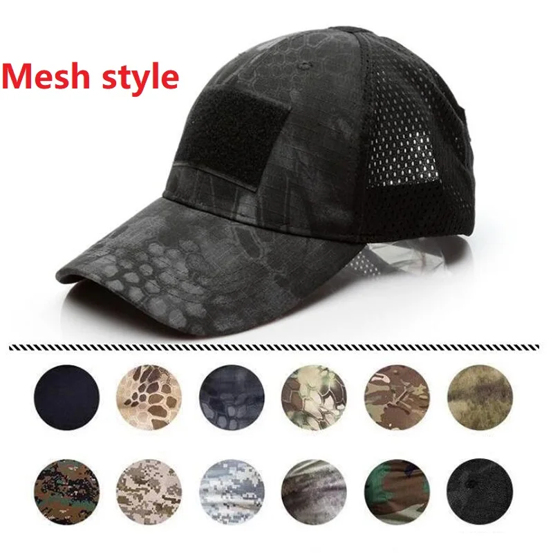 Summer Outdoor Camouflage Tactic Mesh Baseball Caps Digital ACU Special Force Green Snapback Hat Outdoor Disguise Caps