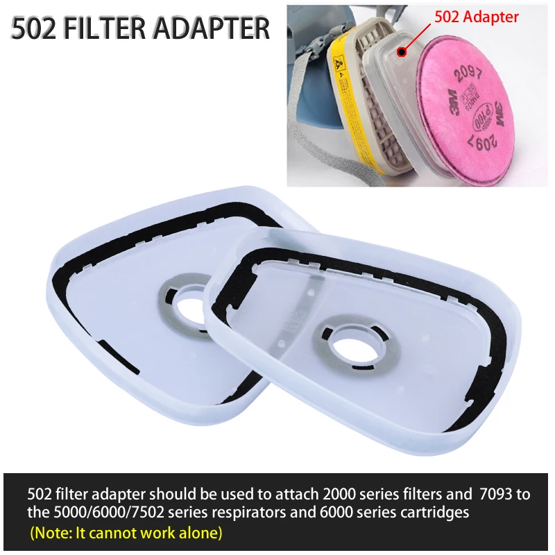 2pcs/Pack 502 Filter Adapter Fit For 2091/7093 Particulate Filter For 6200/7502/6800/5000 Series Gas Respirator Mask Accessories