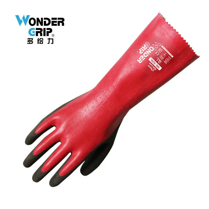 Wonder grip lengthening WG-328L Waterproof Chemicalproof Work Gloves Lengthened Aqua Fully Dipped Latex