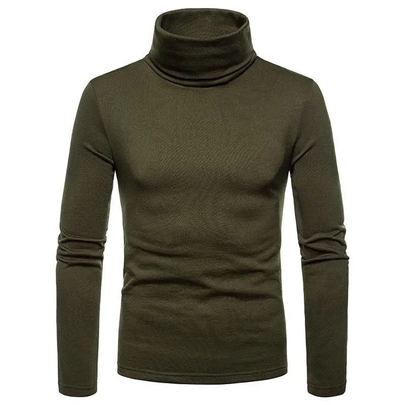 New Streetwear Men\'s Winter Warm Cotton High Neck Pullover Jumper Sweater Tops Mens Turtleneck Fashion