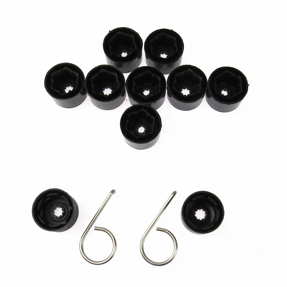 

SCJYRXS Wheel Lug Nut Cover Bolt Caps + Dismantle Tool For VW Golf MK5 Passat B6 Rabbit Touran Eos Fox 1K0601173A 6X0012243