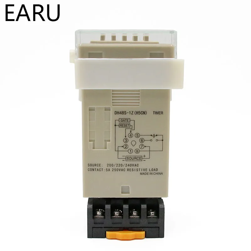 DH48S-1Z Digital LED Programmable Timer Time Relay Switch DH48S  0.01S-99H99M DIN RAIL AC110V 220V DC 12V 24V with Socket Base