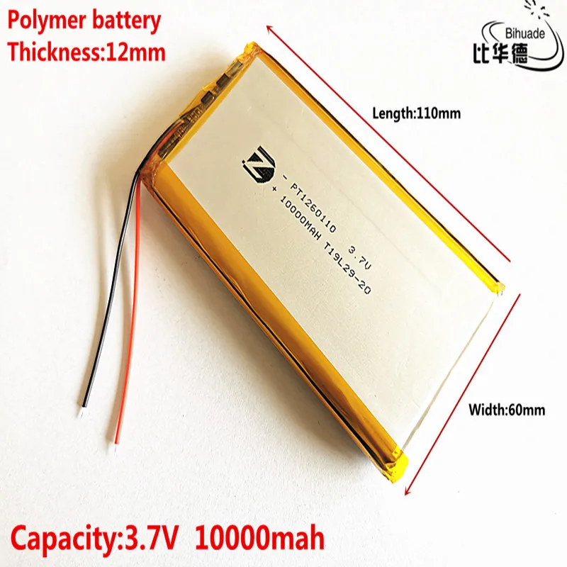 Good Qulity 2021 The latest battery 3.7V,10000mAH,1260110 Polymer lithium ion / Li-ion battery for TOY,POWER BANK,GPS