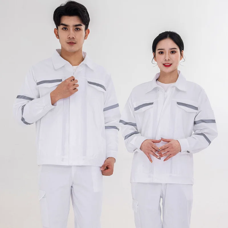 Herbst Dicke Lange-sleeve Arbeit Kleidung Für Männer Frauen Reine Baumwolle Atmungsaktiv Reflektierende Elektriker Arbeit Overall Miner Uniformen