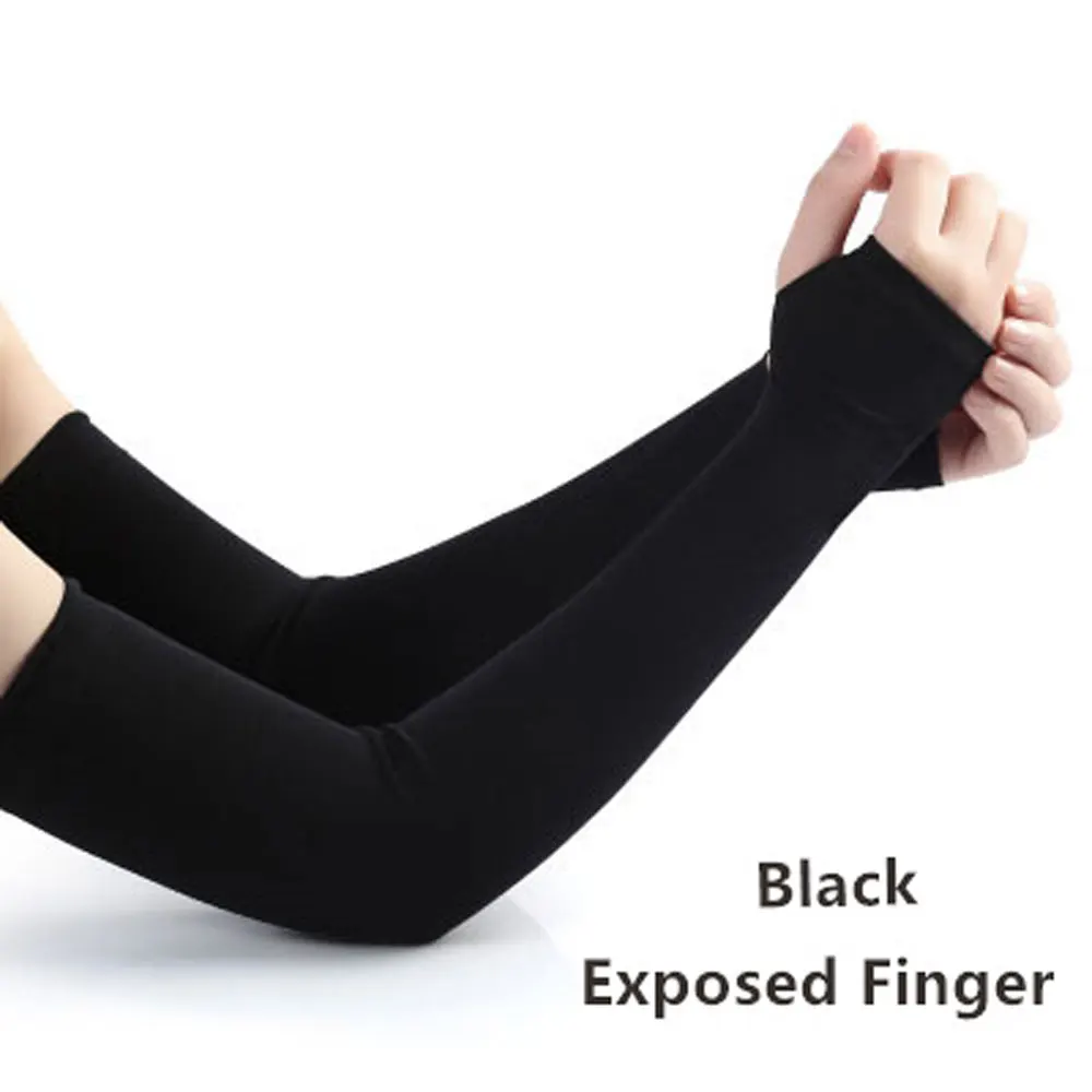 Unisex GYM Arm sleeves Sun Protective Running Men Women cycling Arm Cover Lycra Thumb Basketball Elbow Pad Fitness Sports Equip