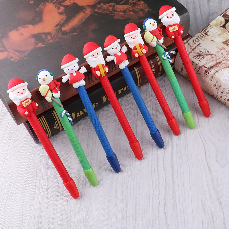 

5/50 pcs Kawaii Christmas Gel Pen Cute Tree Reindeer Santa Claus Gift 0.5mm Black Neutral Soft Clay Pen School Office Stationary