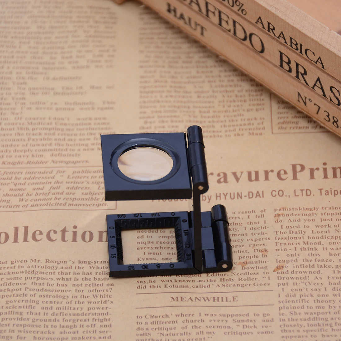 22mm Microscope Folding Magnifier Stand Loupe With Scale For Textile Optical Foldable Magnifying Glass Tool 