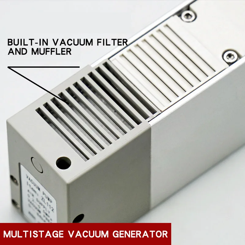 Imagem -02 - Multi-estágio a Vácuo Gerador Zl212 Zl112 Pneumático de Alta Fluxo Grande Gerador de Sucção por Pressão Negativa Bomba de Vácuo Pneumática zl