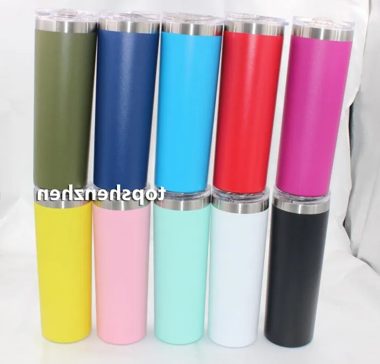 Skinny Tumbler Double Wall Stainless Steel 20 Oz 30 Oz Vacuum Tumbler Vacuum Insulated Straight Cups Flask Beer El Vaso