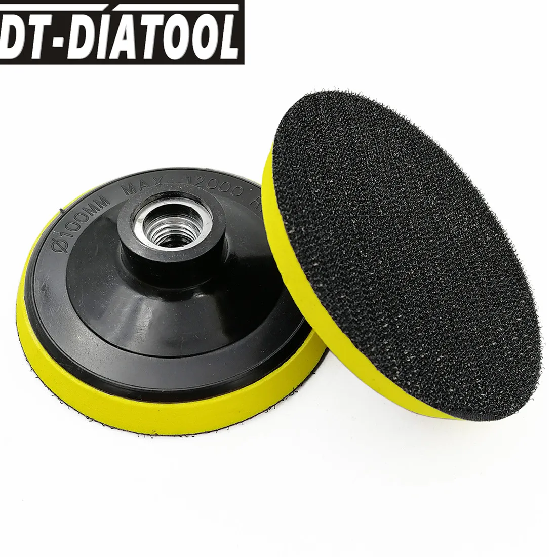 Imagem -04 - Dt-diatool 1pc M14 Diâmetro Polegada 100 mm Espuma de Plástico Almofada Traseira para Almofadas de Polimento Diamante Suporte Disco de Lixamento