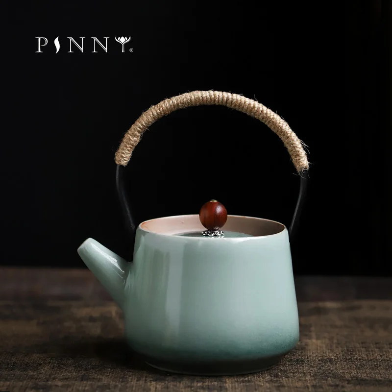 

PINNY 200ML Retro Celadon Portable Teapot Japanese Style Kiln Change Tea Pot Heat Resistant Kung Fu Tea Service