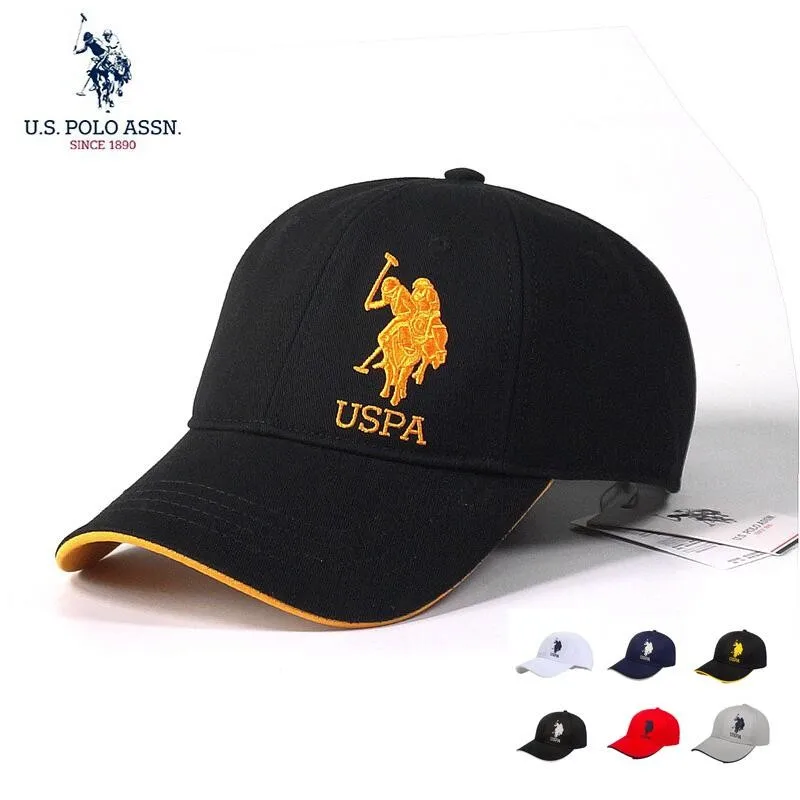 U.s. Polo Assn.2024-Casquettes de Baseball pour Couple, 6 Couleurs, Broderie Standard, Coton, Chapeaux Réglables, Hommes et Femmes, Nouvelle