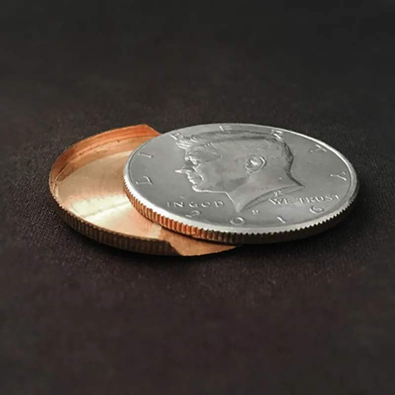 Slippery Expanded Shell (Half Dollar) Magic Tricks Satge Close Up Illusions Gimmick Prop Accessories Coin Appear/Vanish Magia