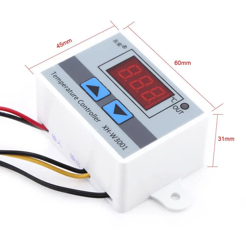 XH-W3001 W3001 Temperature Controller Digital LED Temperature Controller Thermometer Thermo Controller Switch Probe DC12/AC220V