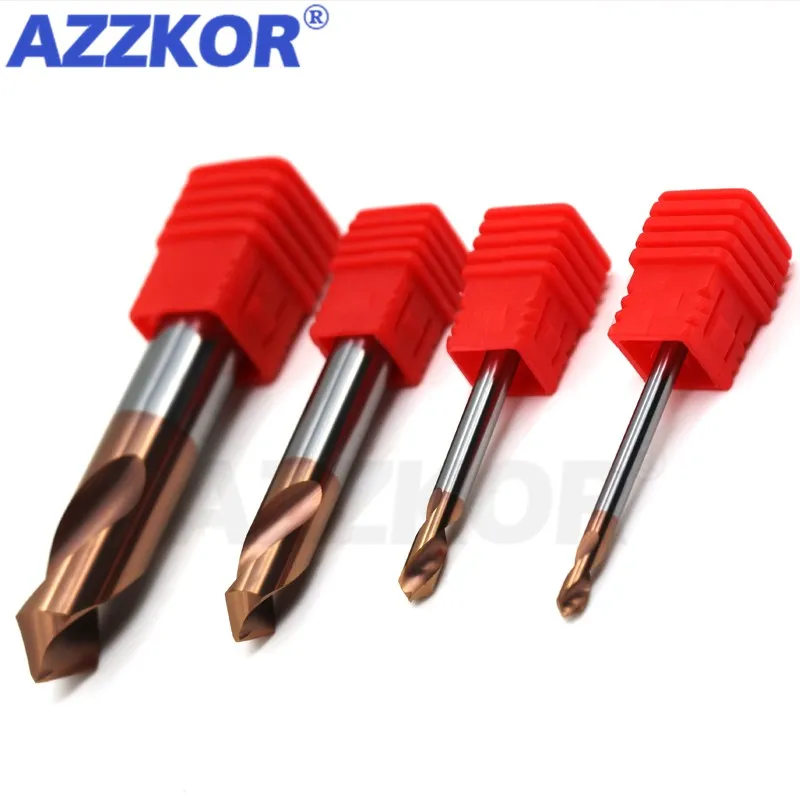 Dao Phay Hợp Kim Phủ Thép Vonfram Công Cụ Nhôm CNC Maching 1 Lưỡi Dao HRC65 Điểm Khoan Đầu Vát Cạnh Dao Phay