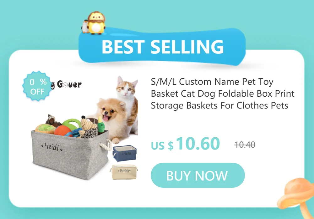 Cesta de brinquedo para cachorro com nome personalizado, caixa dobrável para animais de estimação, impressão personalizada, cestas de armazenamento de identificação para roupas, acessórios para animais de estimação