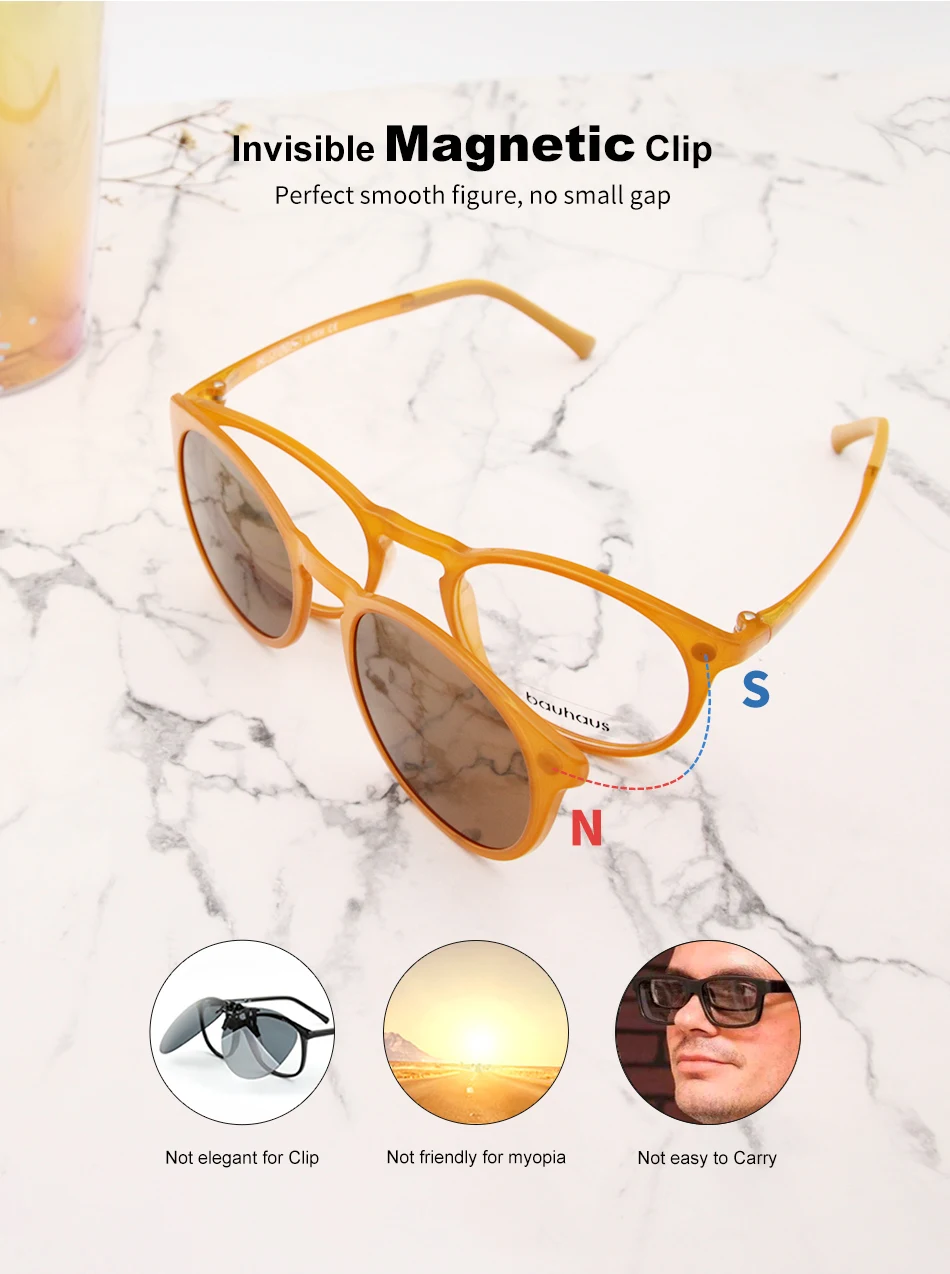 RS010 Benutzerdefinierte Männer Frauen Polarisierte Optische Magnetische Sonnenbrille Clip Magnet Clip auf Sonnenbrille Polaroid Clip auf Sonnenbrille – Detail 3