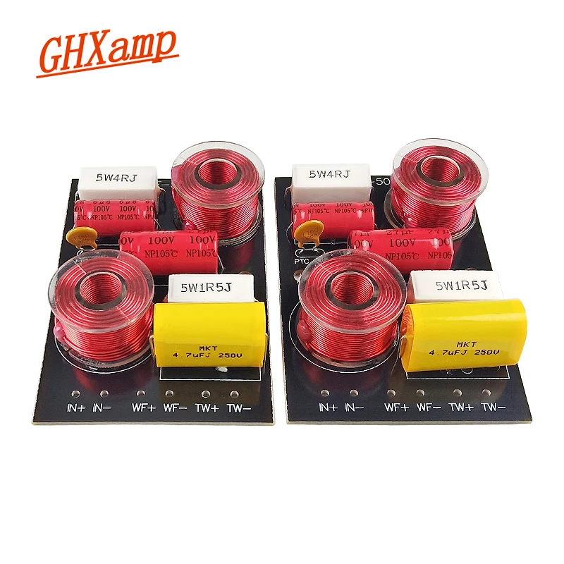 GHXAMP 30W-50W 2 Way Tweeter Bass Speaker Crossover Auido 3.0KHz Two way divider for 5-8 inch Speaker Use 2PCS