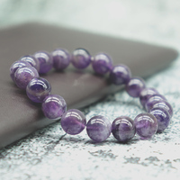 100% Natural Amethysts Bracelet Women Men 4/6/8/10/12mm Dark Purple Stone Beaded Braslet Couple Brazalete Gifts For Lover Joias