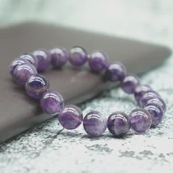 100% Natural Amethysts Bracelet Women Men 4/6/8/10/12mm Dark Purple Stone Beaded Braslet Couple Brazalete Gifts For Lover Joias