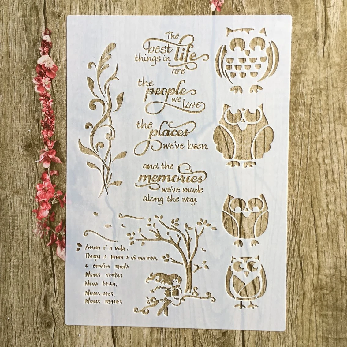 A4 29 * 21cm owl DIY Stencils Wall Painting Scrapbook Coloring Embossing Album Decorative Paper Card Template