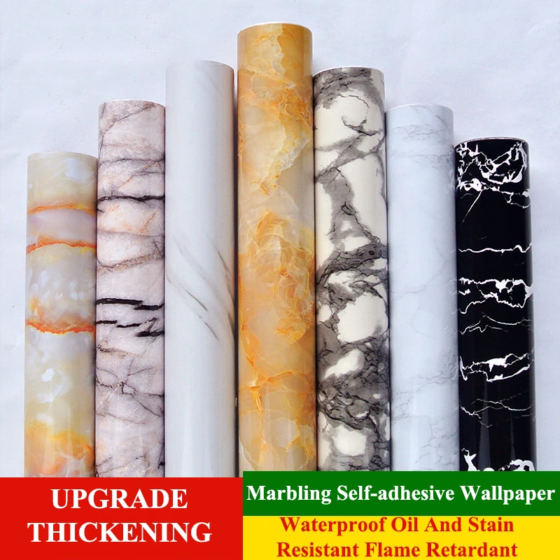 

1M Modern Living Room Furniture Desktop Waterproof Marble Wallpaper Vinyl Self-adhesive Wall Sticker Pure Color Home Decor Paper