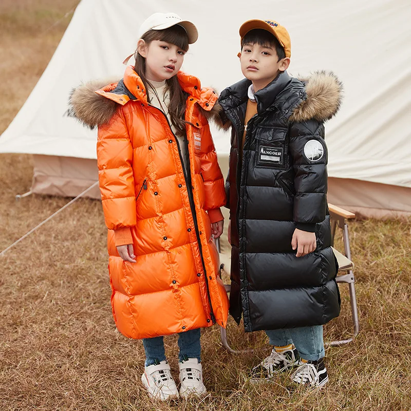 

jacket 2021 new medium and long thickened Down Jacket winter clothes children's big children's clothes Parka baby winter coat