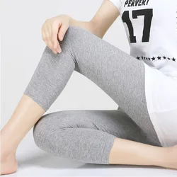 Summer Women's  Modal Cotton Seven-point Leggings High Waist Elastic Fitness Thin  Large Size Stretch Shorts Sports Leggings