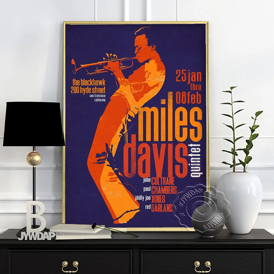 Canvas Painting Miles Davis Art Poster Jazz Music Star Kind of