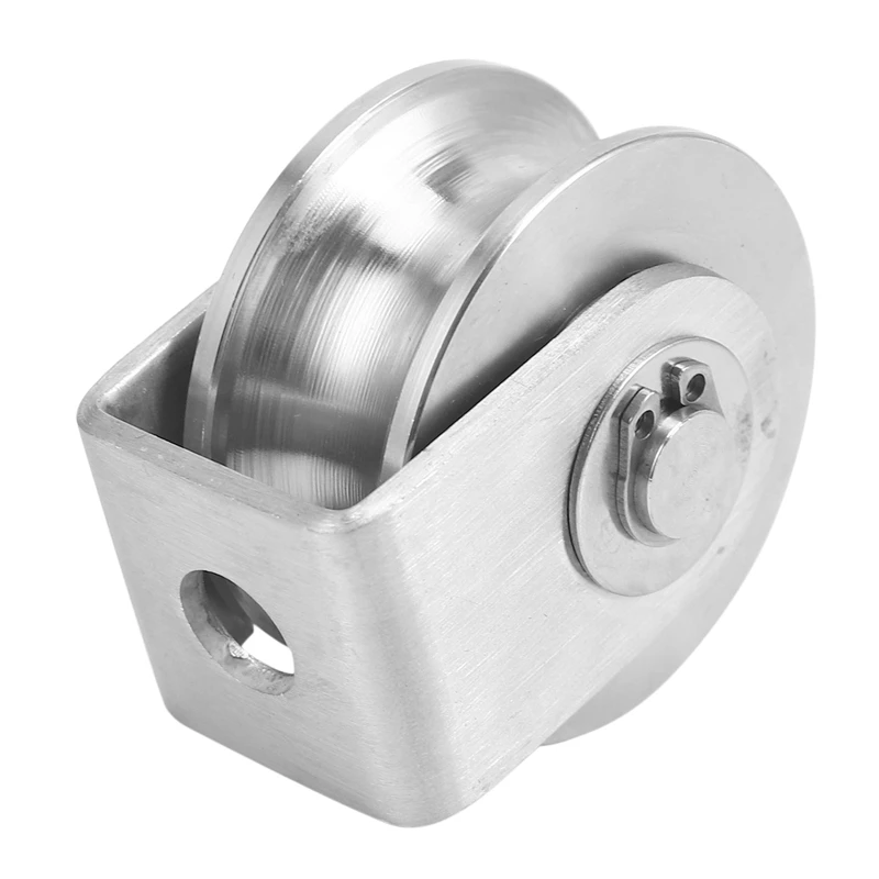 2Pcs 2 Inch Roller Wheel Bearings U Groove Pulley Wheels Heavy Duty Grooved Wheel For Material Handling And Moving