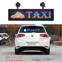 Indoor Programmable Scroll Text Image LED Sign Car Display 21x6 inch RGB Full Color PH4mm Led Sign Car Rear Window Message Board