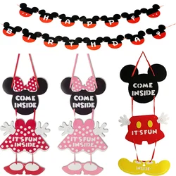 Disney Mickey Minnie Mouse Happy Birthday party decor Mickey Minnie Party Felt Cloth Decoration Articles Party Cake Supplies