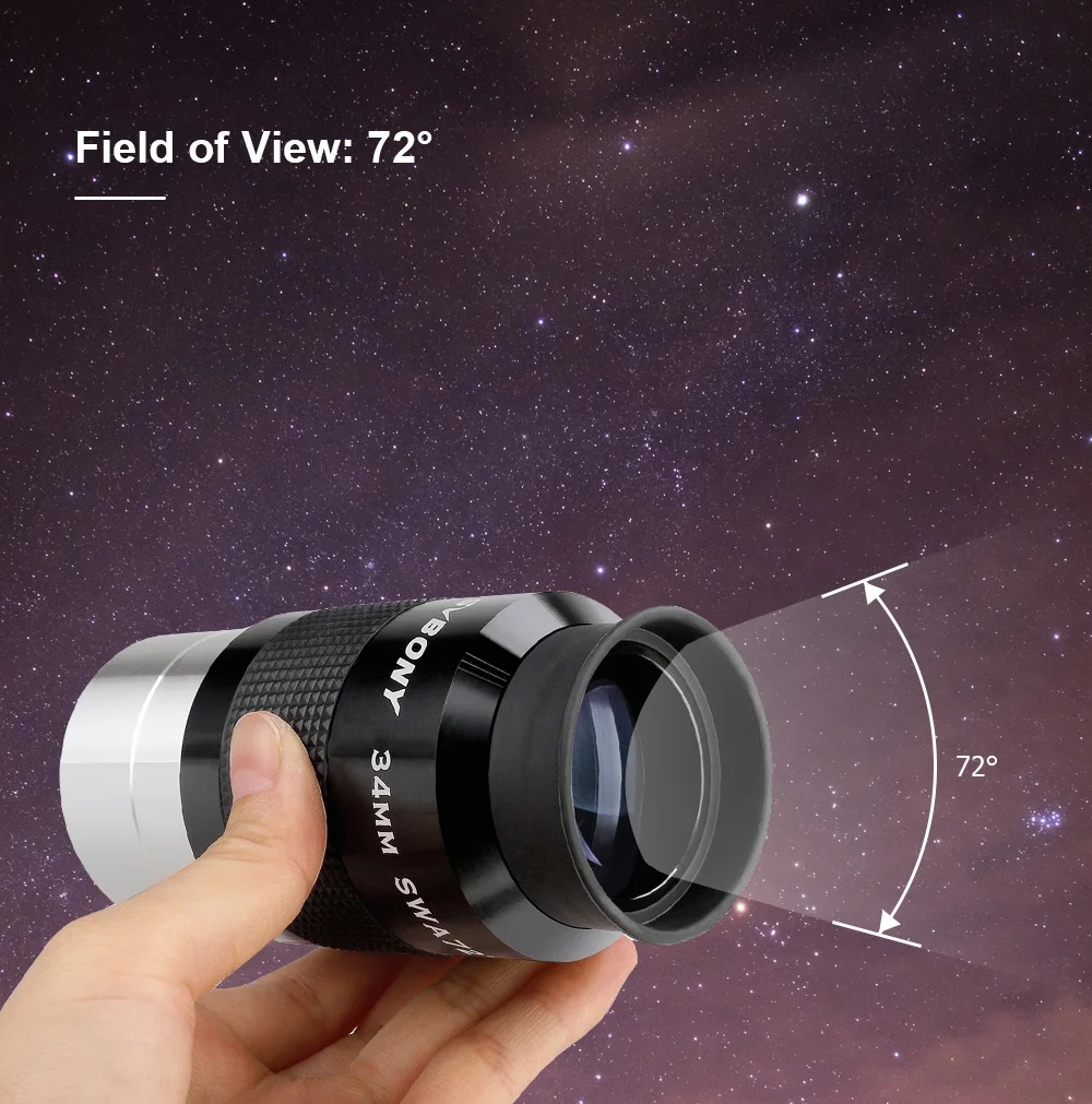 SVBONY Professionelles Astronomie-Teleskop, 34 mm, 2 Zoll Weitwinkel, 72 ° FMC Asphärisches Okular HD – Detail 5