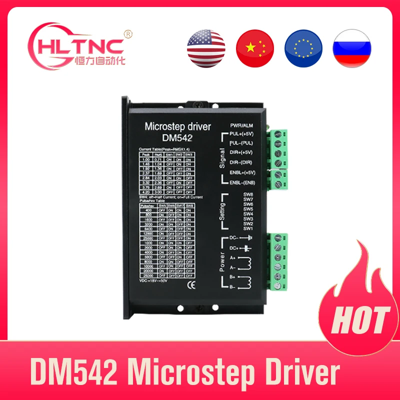 

Stepper Motor Driver DM542 upgrade Nema 23 DC 18-48V 4.2A for NEMA23 motor 57 motor CNC router controller for 3D printer