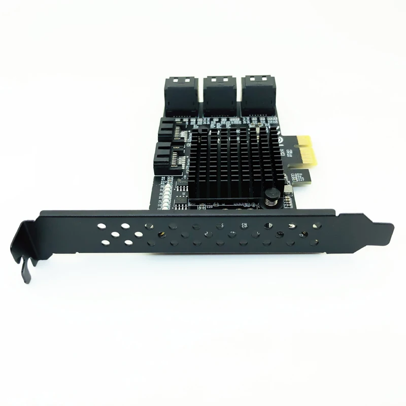 PCIE SATA III 8 منافذ بطاقة وحدة التحكم PCIe 2.0x1 SATA 6G بطاقة التوسع مع قوس الانظار دعم Win10 PCIE SATA بطاقة